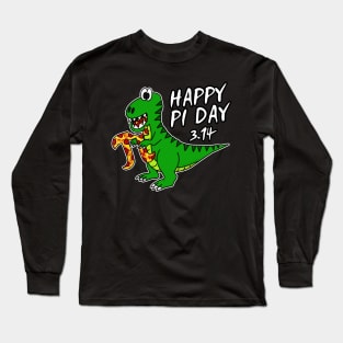 Happy Pi Day Dinosaur T-Rex Pizza Funny Long Sleeve T-Shirt